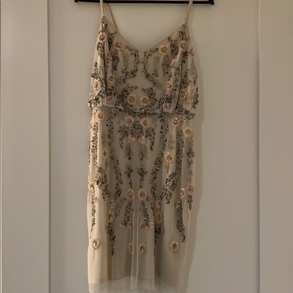 Adrianna Pappel Floral Beaded Cocktail Dress - Picture 2 of 3